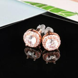 SHE ROUND  DIAMENTE EARRINGS 