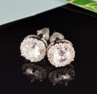 SHE ROUND  DIAMENTE EARRINGS 