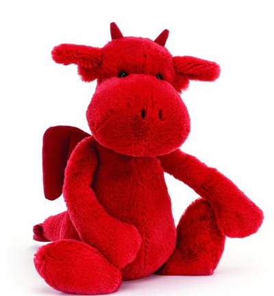 JELLY CAT BASHFUL RED DRAGON ORIGINAL (MED) 