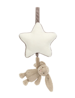 JELLYCAT BASHFUL BEIGE BUNNY MUSICAL PULL