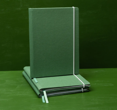 PAPER SAVER CANVAS REUSABLE NOTEBOOK COVER - THYME GREEN