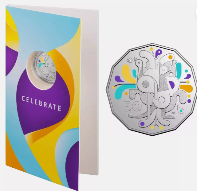 2025 50c UNC COLOURED CELEBRATIONS BIRTHDAY