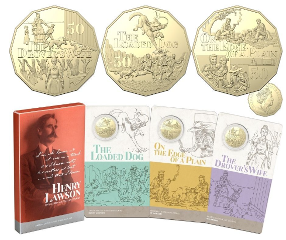 AUSTRALIAN ROYAL MINT 3 COINS COLLECTION 50CENT UNC 2022 HENRY