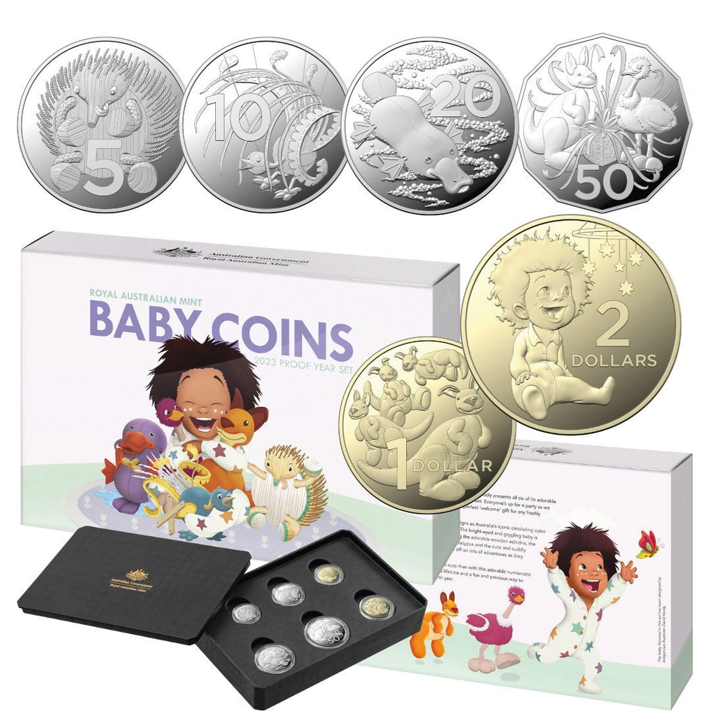 ROYAL AUSTRALIAN MINT 2023 SIX COIN PROOF BABY SET - BABY COINS 